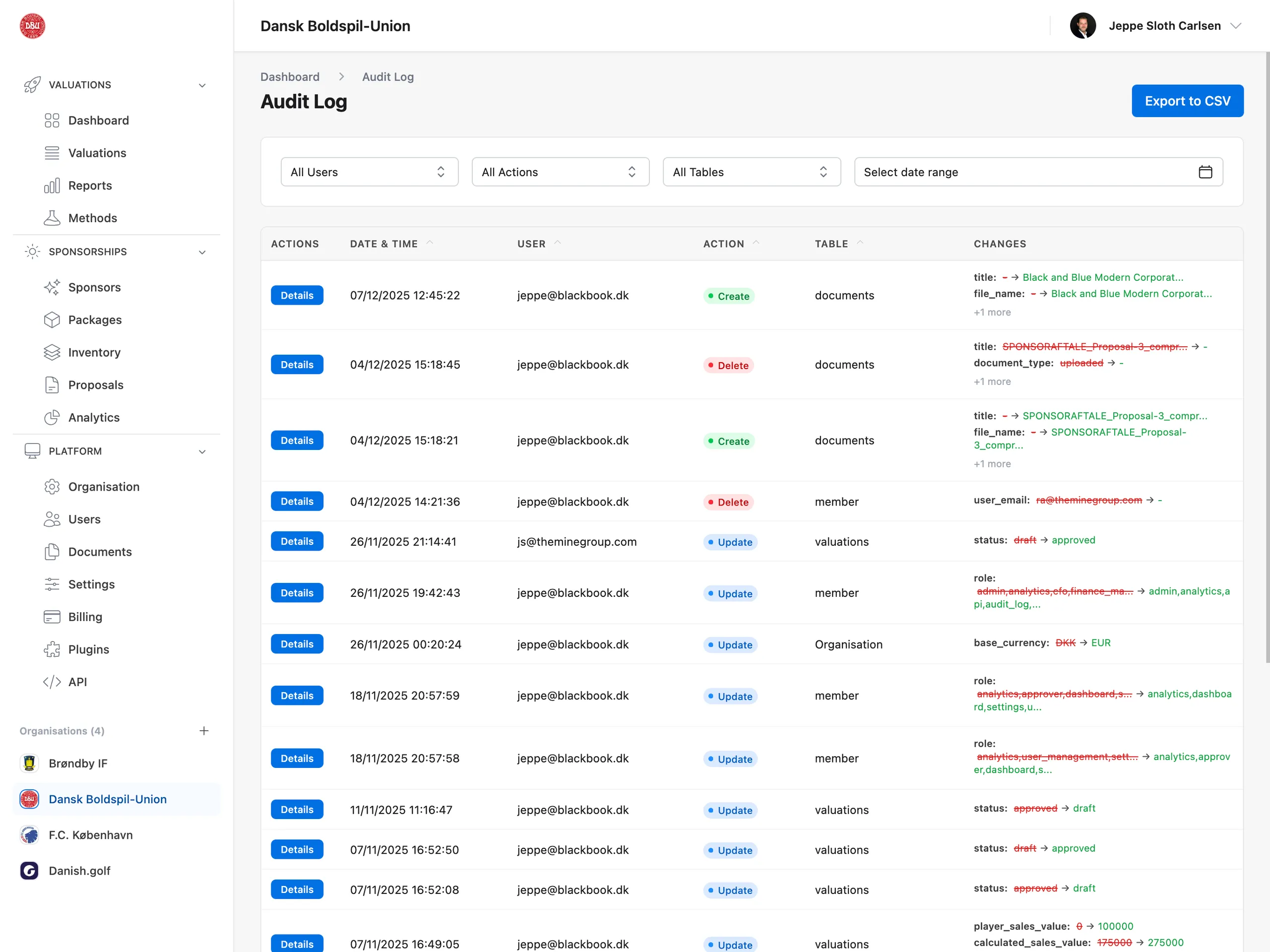 Comprehensive audit log interface displaying user activity tracking, security monitoring dashboard, compliance logging system, historical records, user action history, advanced search filters, and detailed event tracking for regulatory compliance