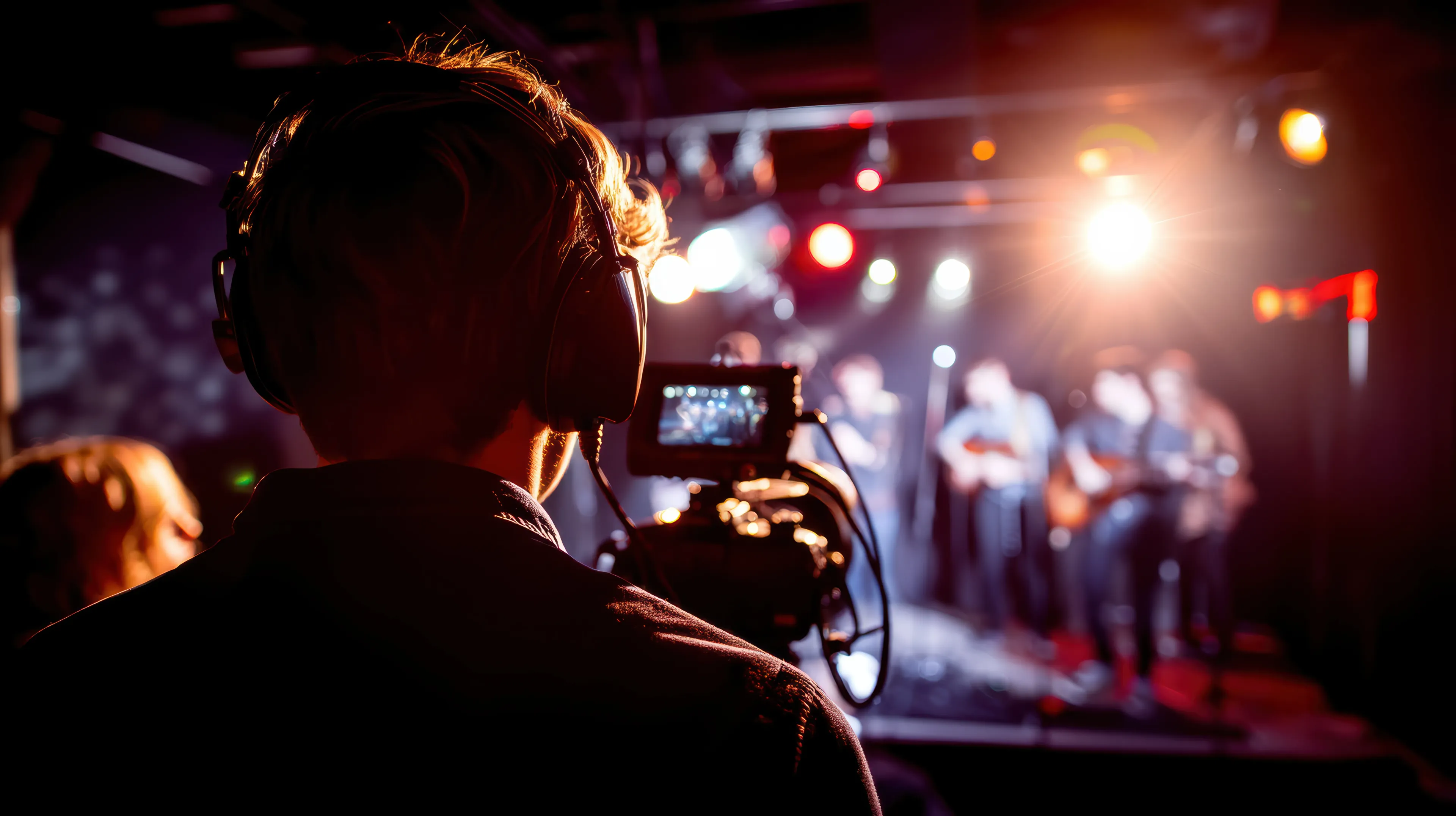 Musicians performing live on stage